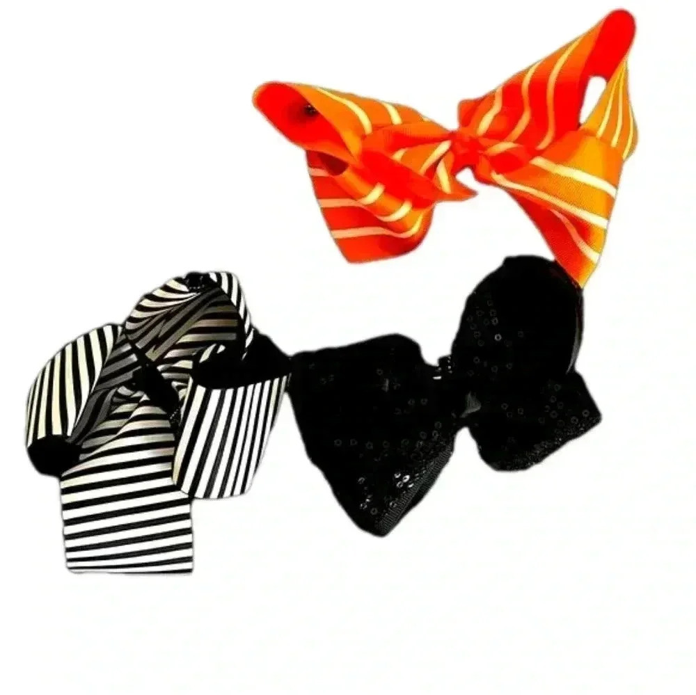 GIRLS LARGE HAIR BOW LOT OF 3 GET READY FOR FALL! 🍁👻🎃